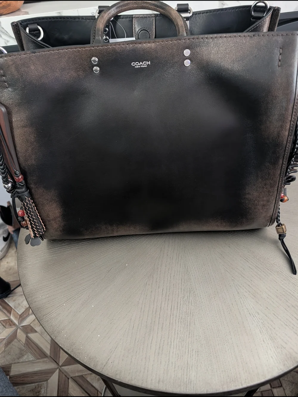 COACH Rogue Bag 40 In Loved Leather With Charms